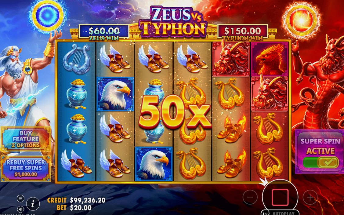 Vinst på Typhon-sidan med dess egen GOD MULTIPLIER